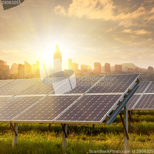 Image of solar panels under sky