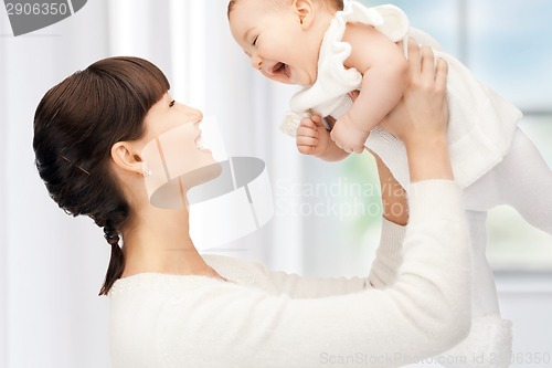 Image of happy mother with baby