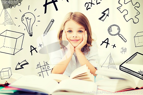 Image of student girl studying at school