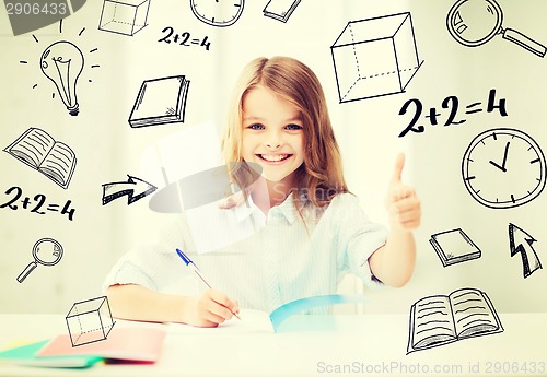 Image of student girl studying at school