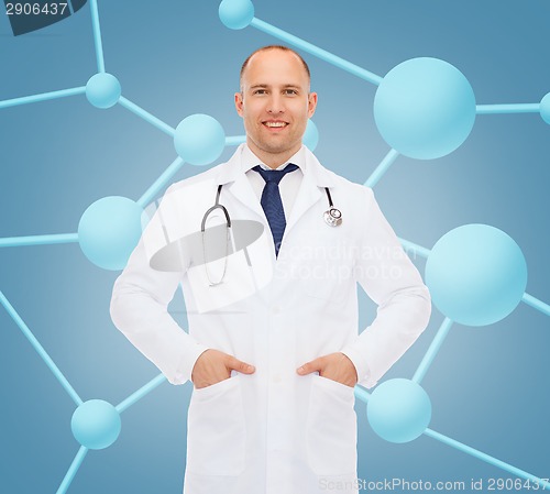 Image of smiling male doctor with stethoscope