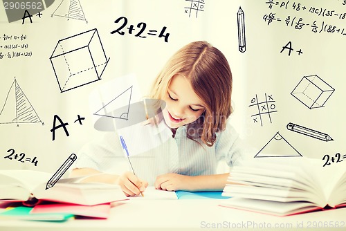 Image of student girl studying at school