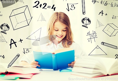 Image of student girl studying at school