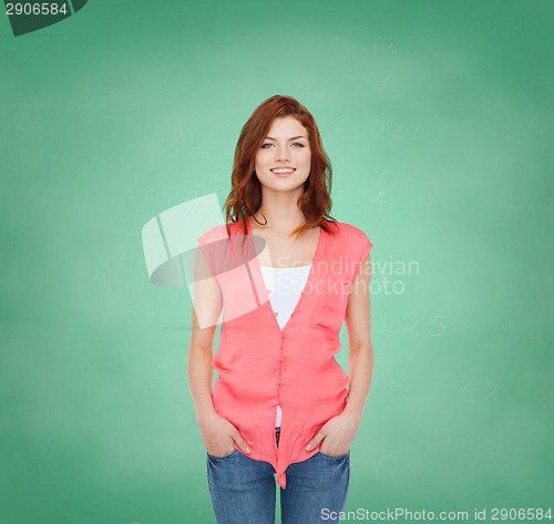 Image of smiling teenage girl in casual clothes