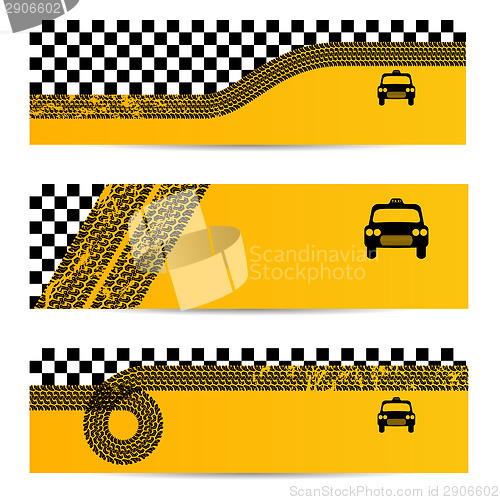 Image of Taxi tire banner set of 3