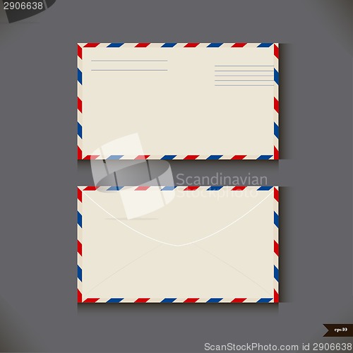 Image of Two airmail envelope on gray background. Vector illustration