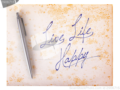 Image of Old paper grunge background - Live life happy