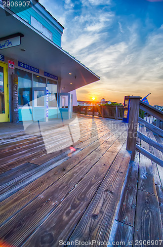 Image of boarwalk outlet stores early morning