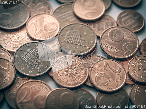 Image of Retro look Euro coins