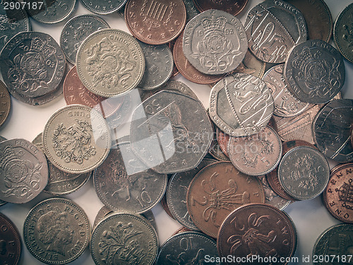 Image of Retro look Pound coins