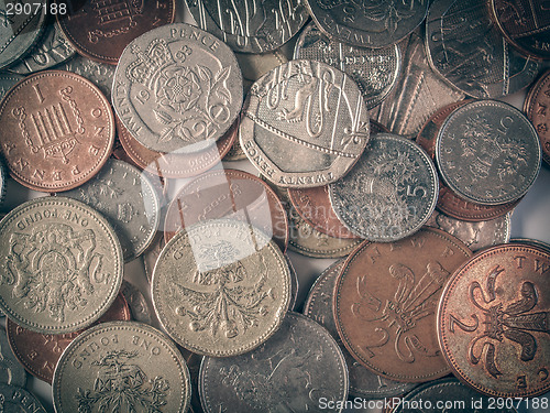 Image of Retro look Pound coins