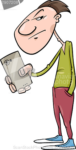 Image of guy shoot with smartphone cartoon