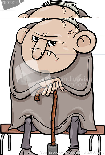 Image of grumpy old man cartoon illustration