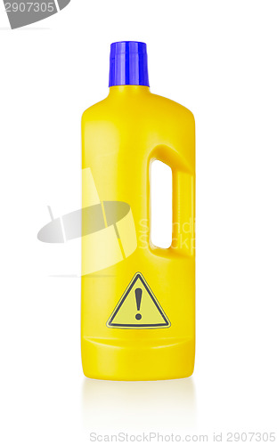 Image of Plastic bottle cleaning-detergent, danger