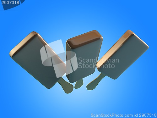 Image of 3d Illustration of chocolate ice cream.