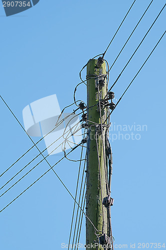 Image of old telephone line wires