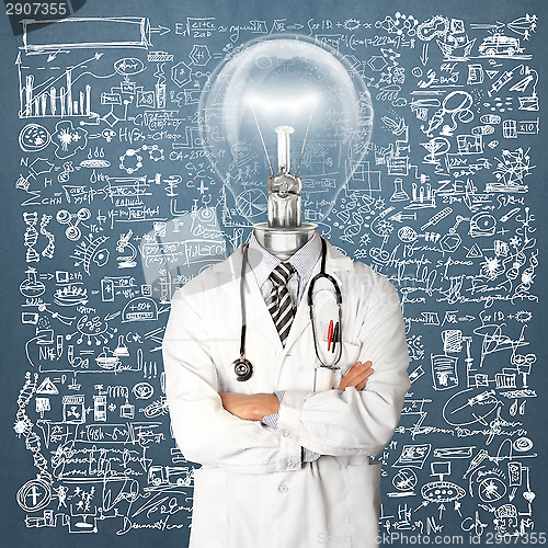 Image of Lamp Head Doctor Man With Stethoscope