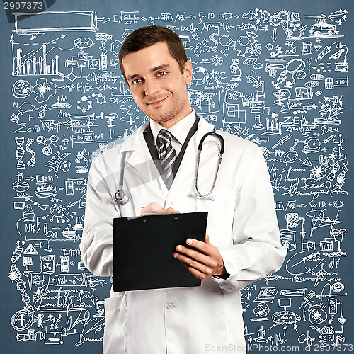 Image of Doctor Man With Clipboard