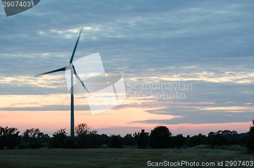 Image of Wind turbine at late evening