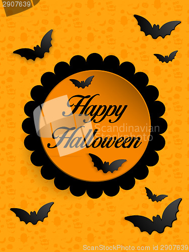 Image of Happy Halloween Ghost Bat Icon Background