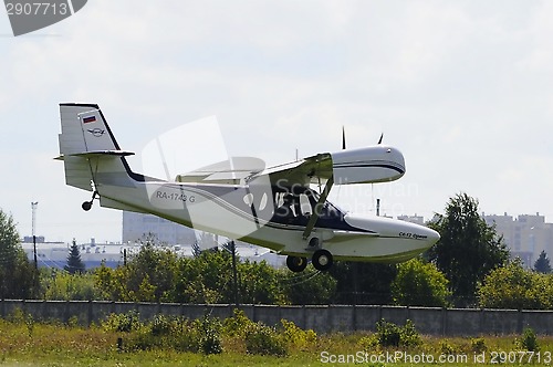 Image of The Orion SK-12 amphibian in flight.