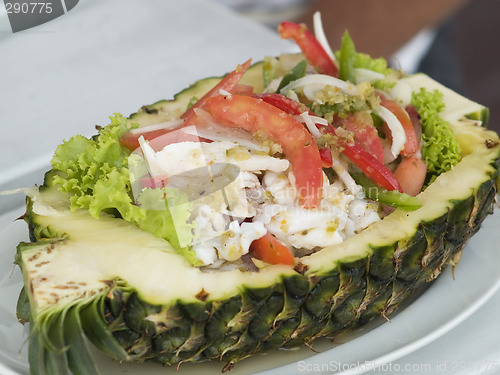 Image of Seafood salad in a pineapple