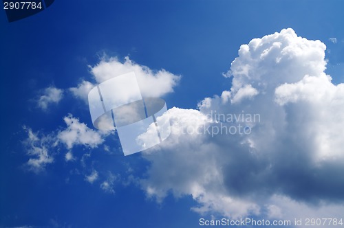 Image of Blue sky with sunlight clouds