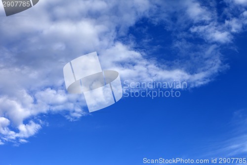 Image of Beautiful blue sky with clouds