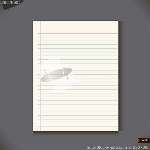 Image of White notebook with lines.Vector illustration