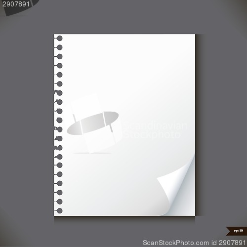 Image of Empty paper sheet with place for your text.Vector illustration