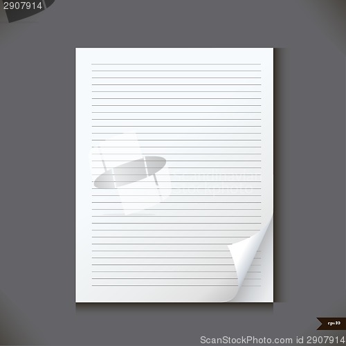 Image of White notebook with lines.Vector illustration