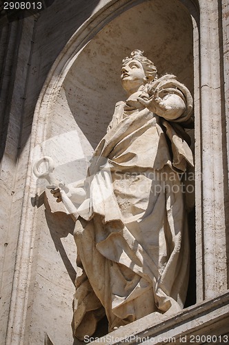 Image of Statue on the wal of St. Peter Cathedral in Vatican