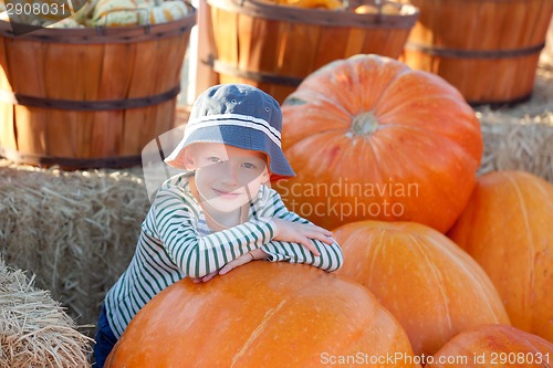 Image of kid at pumpkin patch