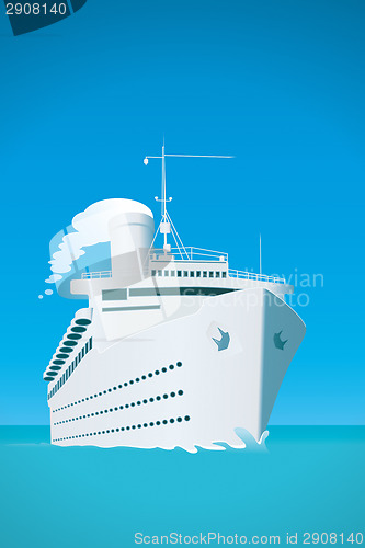 Image of white cruise ship