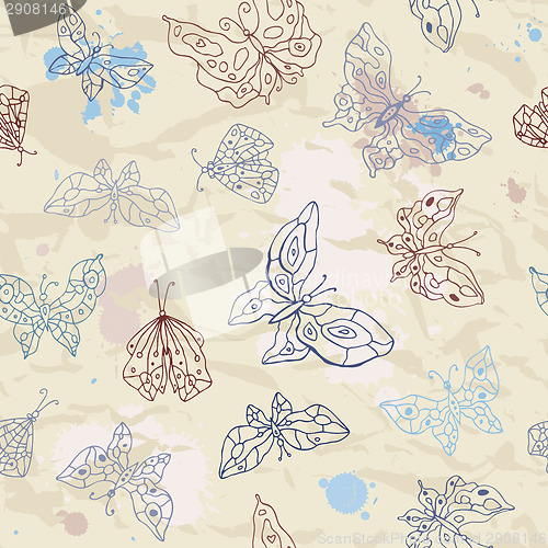 Image of Butterflies seamless background