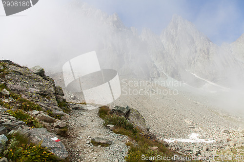 Image of Path sign on Italian Alps