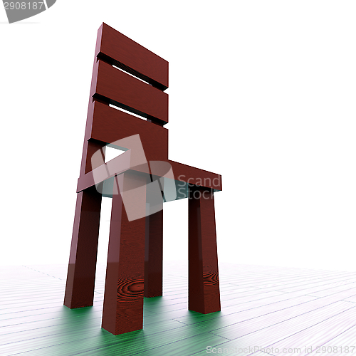 Image of Red wood chair