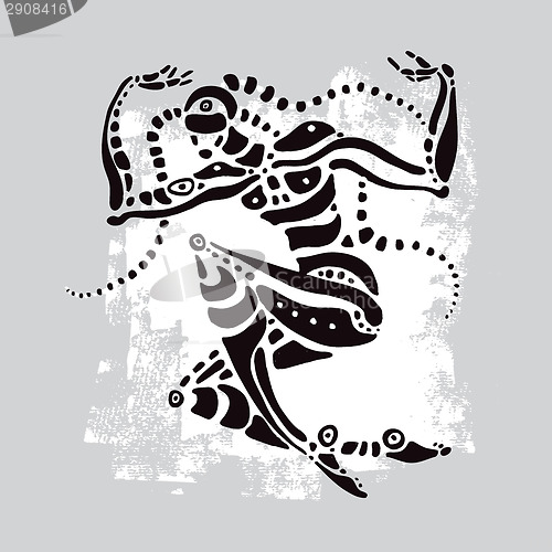 Image of African dancer. Ethnic Vector illustration.