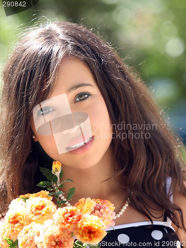 Image of Girl with flowers