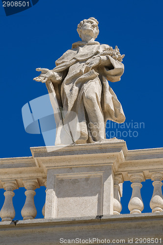 Image of Statues on the roof of St. Peter Cathedral in Vatican