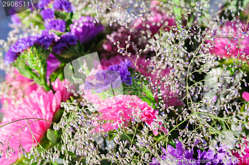 Image of beautiful bouquet of bright wildflowers