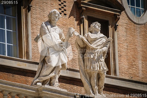 Image of Statues on the roof of St. Peter Cathedral in Vatican