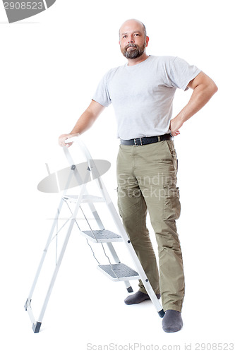 Image of man with ladder