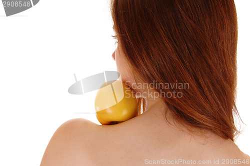 Image of Woman with apple.