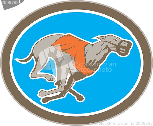 Image of Greyhound Dog Racing Circle Retro