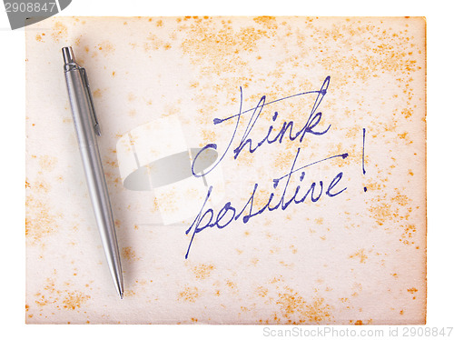 Image of Old paper grunge background - Think positive