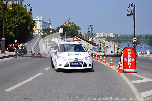 Image of Car of police. Traffic police. Tyumen, Russia.