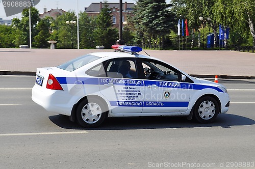 Image of Car of police. Traffic police. Tyumen, Russia.