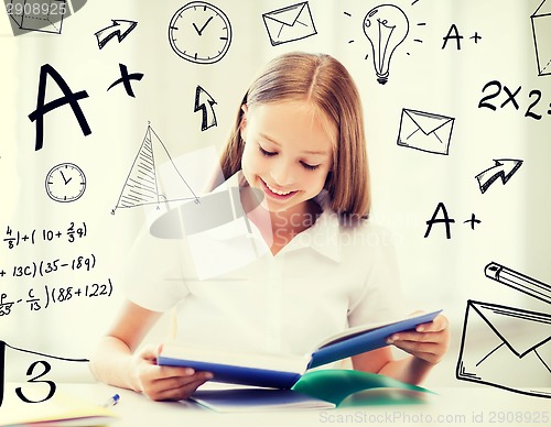 Image of student girl studying at school