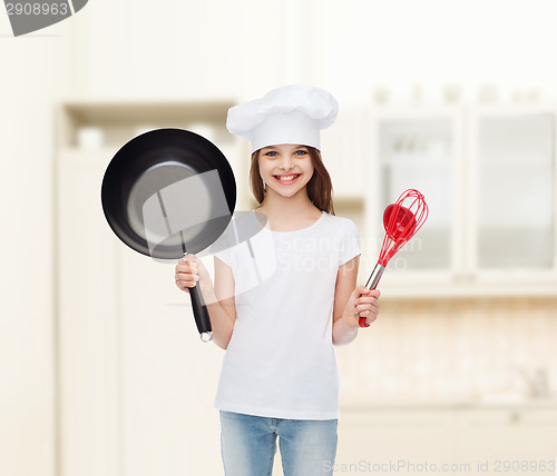 Image of smiling little girl in white blank t-shirt